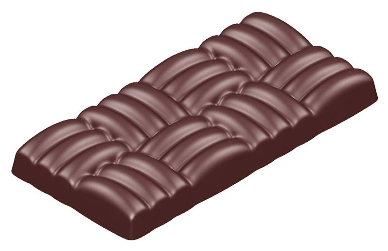 Chocolate World Frame Moulds - CW1583 - Bar Woven - 90gm - 116.5x60x12.5mm