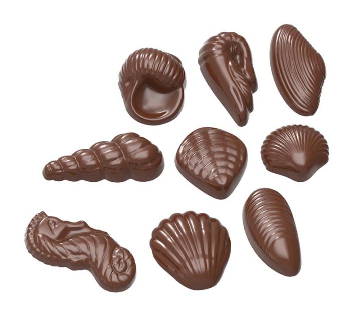 Chocolate World Frame Moulds - CW1586 - Seafood 9 Fig. - 6gm - N/AxN/AxN/Amm