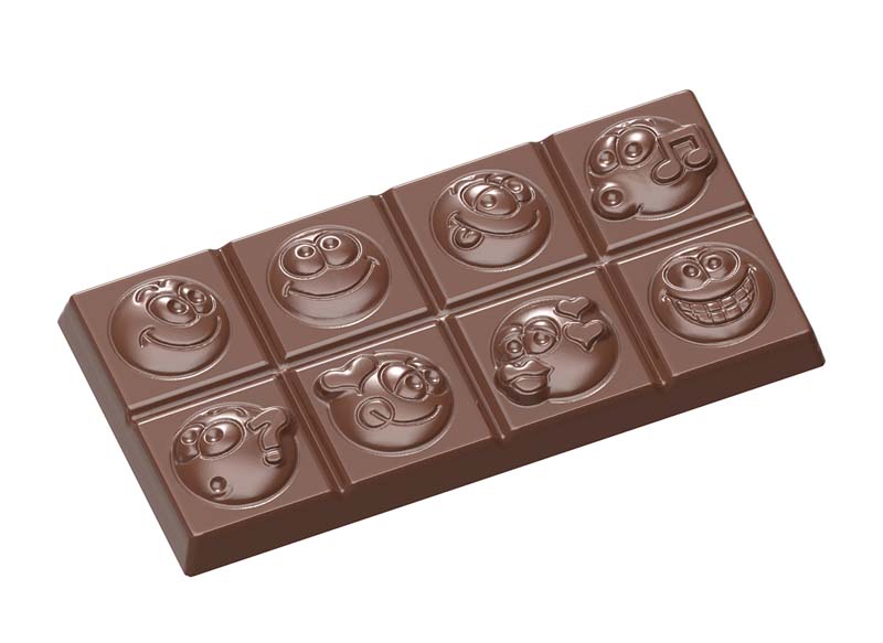 Chocolate World Frame Moulds - CW1589 - Tablet Smiley - 36gm - 97x48x8mm