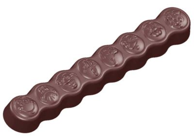 Chocolate World Frame Moulds - CW1590 - Smiley Bar 8 Face - 94gm - 200x33x17mm