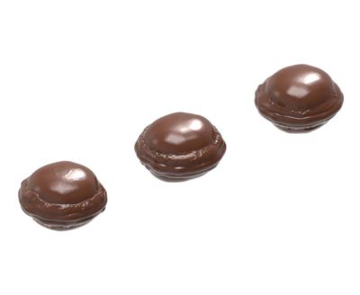 Chocolate World Frame Moulds - CW1591 - Macaron De Paris 3 Fig. - 5gm - 30x30x10mm