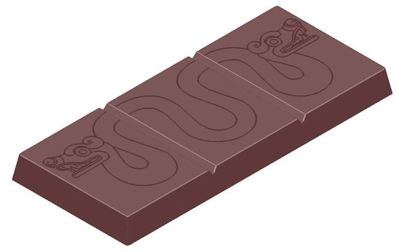 Chocolate World Frame Moulds - CW1594 - Tablet Maya Snake - 40gm - 117x48x5mm