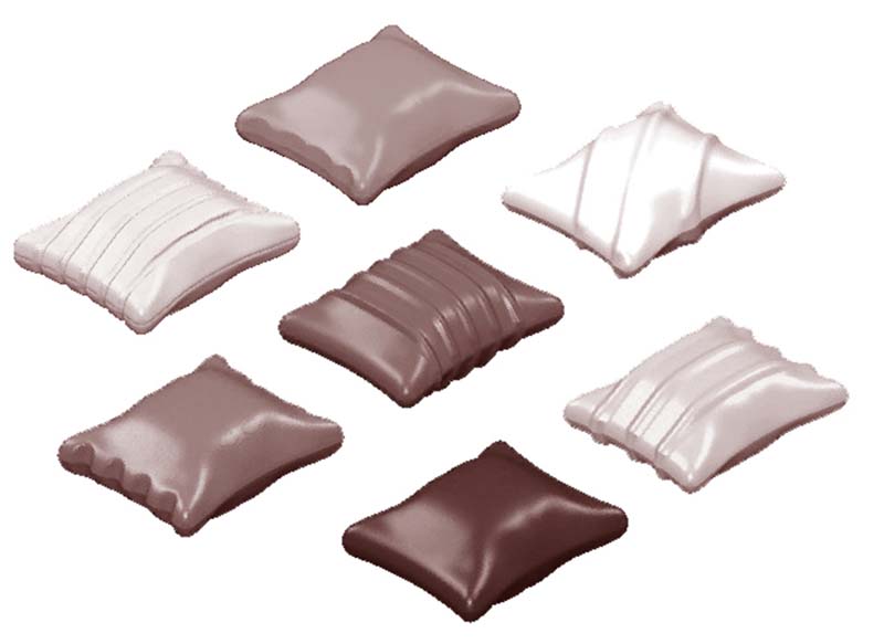 Chocolate World Frame Moulds - CW1597 - Italian Ravioli 6 Fig. - 6gm - 36x28x9mm