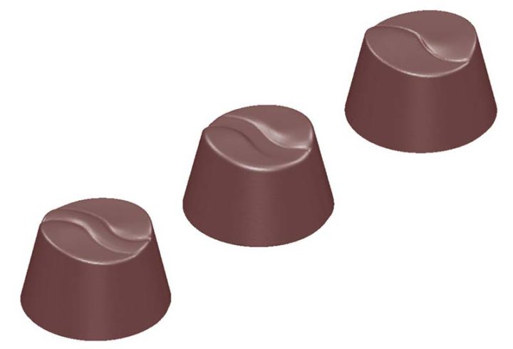 Chocolate World Frame Moulds - CW1605 - Round Wave S 3 Fig. - 7.2gm - 25x25x16mm
