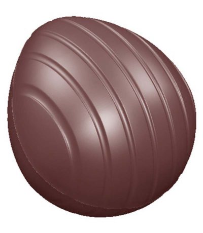 Chocolate World Frame Moulds - CW1606 - Egg Primitive Striped 52mm - 32.05gm - 51.75x46x23mm