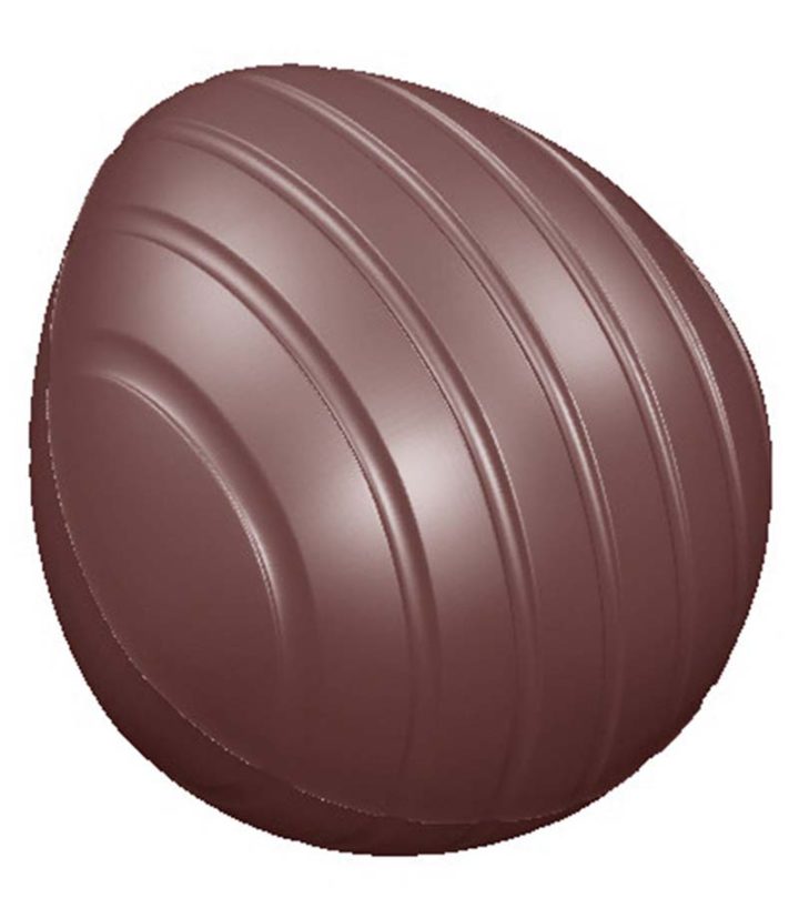 Chocolate World Frame Moulds - CW1606 - Egg Primitive Striped 52mm - 32.05gm - 51.75x46x23mm