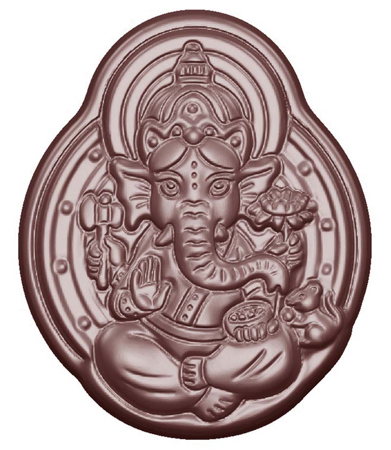 Chocolate World Frame Moulds - CW1608 - Ganesha - 11.7gm - 55x45x7mm