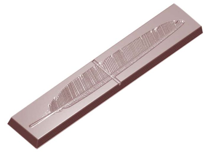 Chocolate World Frame Moulds - CW1611 - Feather - Diego Lozano - 16.5gm - 123x22x6mm