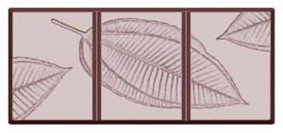 Chocolate World Frame Moulds - CW1612 - Tablet Leaf 55 Gr - 52gm - 113.5x50x9mm