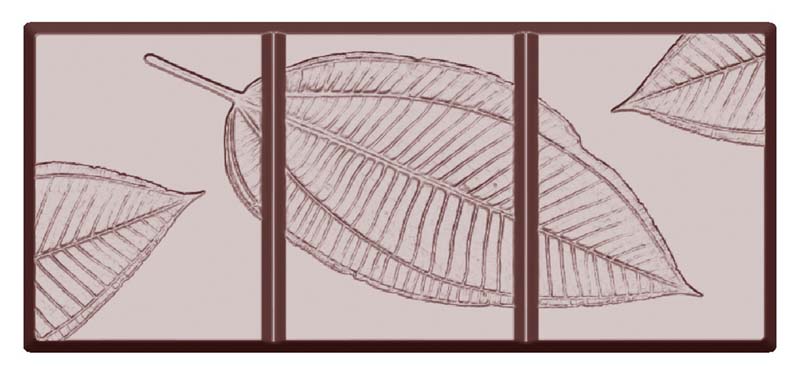 Chocolate World Frame Moulds - CW1612 - Tablet Leaf 55 Gr - 52gm - 113.5x50x9mm