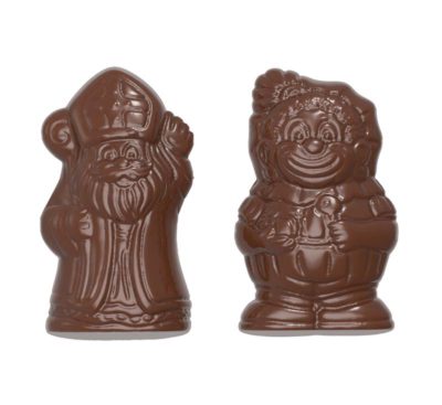 Chocolate World Frame Moulds - CW1616 - Caraque St Nicholas & Pete 2 Fig. - 10gm - 55x31x10mm