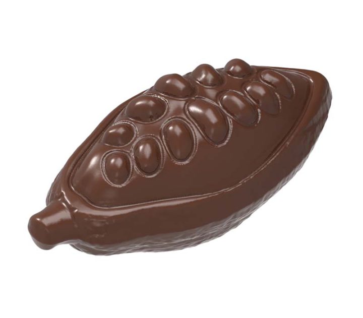 Chocolate World Frame Moulds - CW1624 - Open Cocoa Bean - 6.5gm - 49x24x24mm