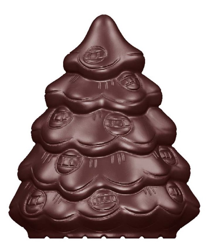 Chocolate World Frame Moulds - CW1635 - Christmas Tree - 16gm - 48x40x18mm