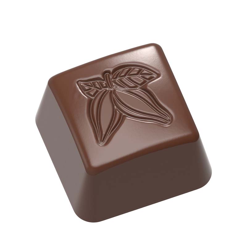 Chocolate World Frame Moulds - CW1637 - Stamp Cocoa Square - 10gm - 26x26x16mm
