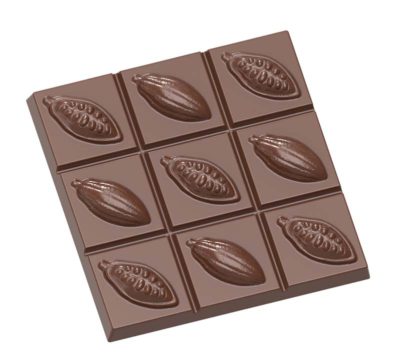Chocolate World Frame Moulds - CW1642 - Tablet Cocoa Bean - 92gm - 100x100x15mm