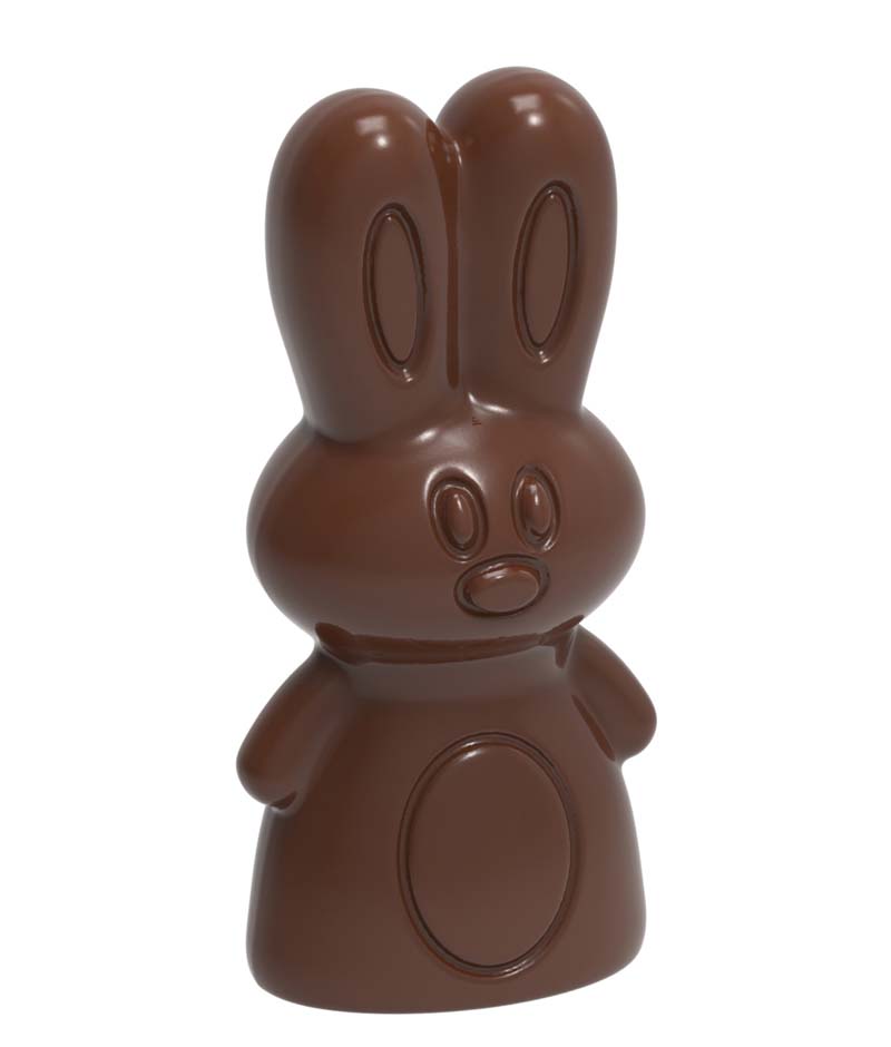 Chocolate World Frame Moulds - CW1644 - Modern Rabbit 55mm - 8.5gm - 55x25.5x10.5mm
