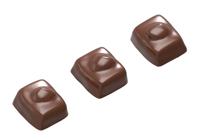 Chocolate World Frame Moulds - CW1651 - Nut Enrobed 3 Fig. - 13.5gm - 35x30x19mm