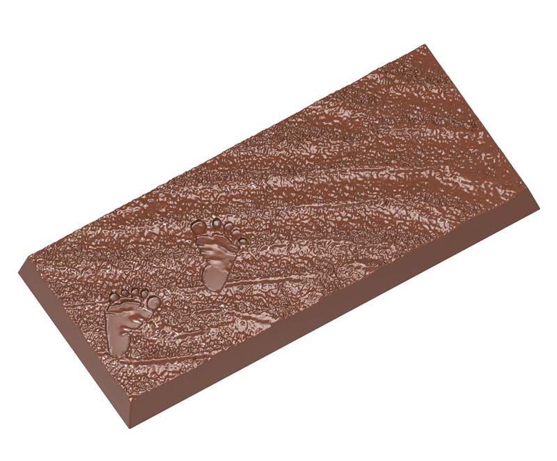 Chocolate World Frame Moulds - CW1665 - Tablet Baby Footprint - 61gm - 118x53x9.5mm