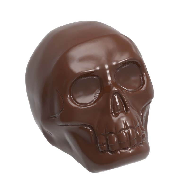 Chocolate World Frame Moulds - CW1666 - Skull - 16gm - 26x19x27mm