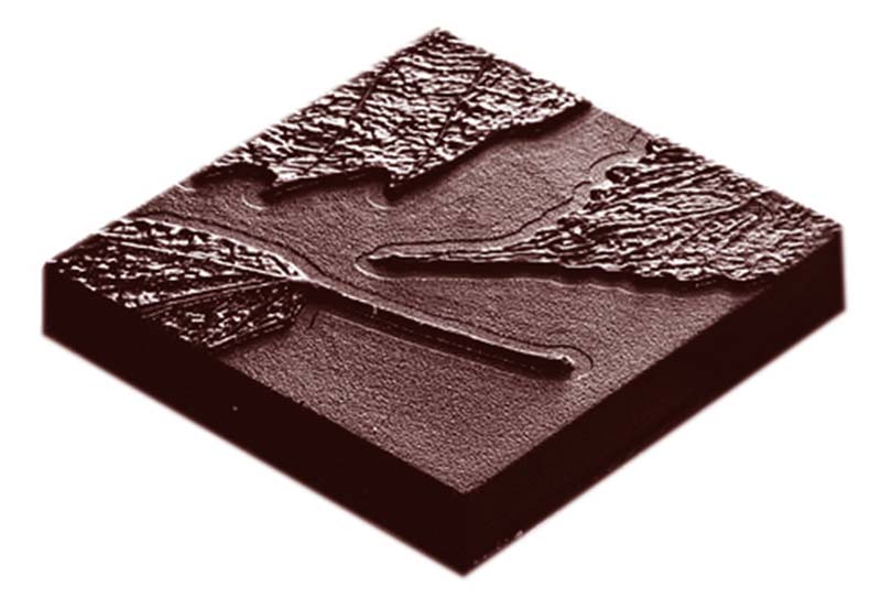 Chocolate World Frame Moulds - CW1669 - Cocoa Leaf - 13gm - 41x41x7mm