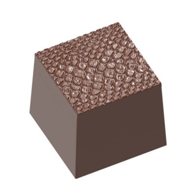 Chocolate World Frame Moulds - CW1675 - Structura 1 Leather - 12gm - 22.5x22.5x20mm