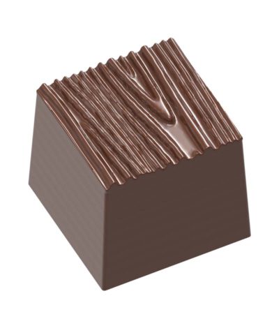 Chocolate World Frame Moulds - CW1676 - Structura 2 Wood - 11.5gm - 22.5x22.5x19.5mm