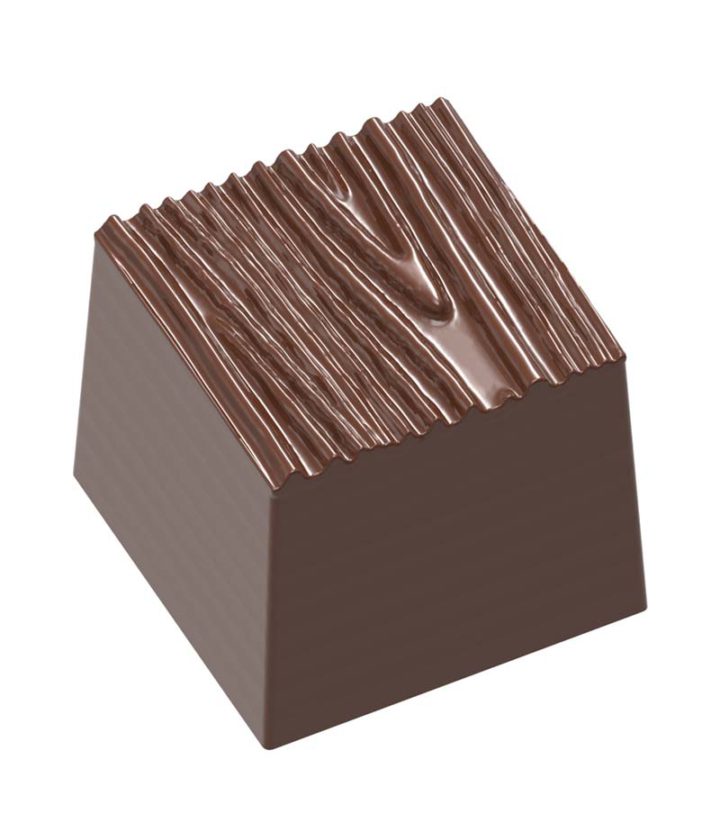 Chocolate World Frame Moulds - CW1676 - Structura 2 Wood - 11.5gm - 22.5x22.5x19.5mm
