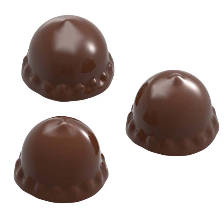 Chocolate World Frame Moulds - CW1683 - Melo Cake 3 Fig. - 17gm - 34.5x34.5x24.5mm