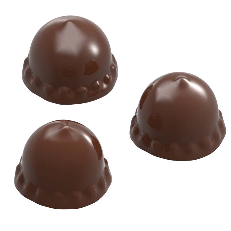 Chocolate World Frame Moulds - CW1683 - Melo Cake 3 Fig. - 17gm - 34.5x34.5x24.5mm