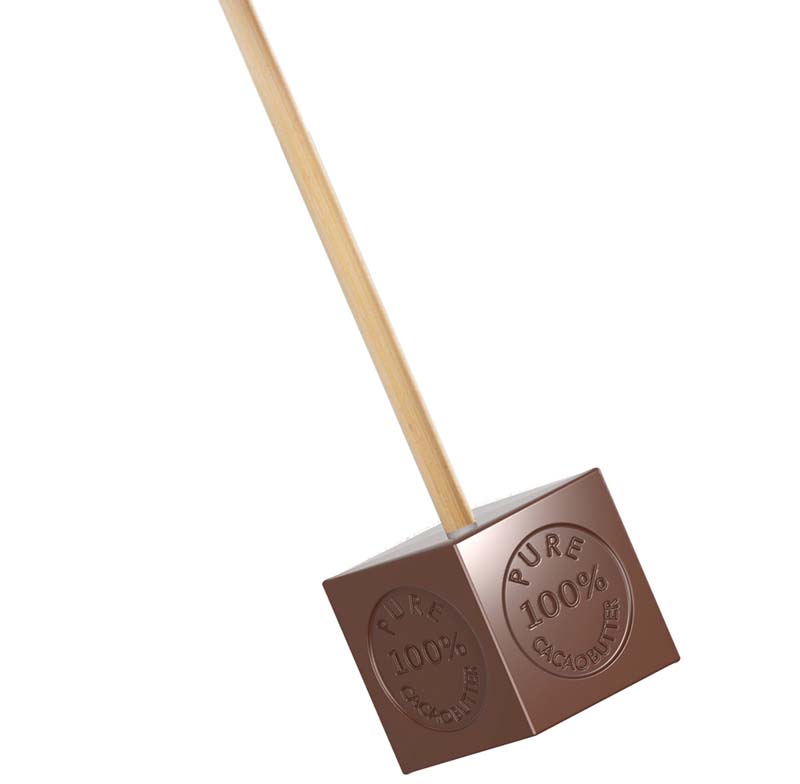 Chocolate World Frame Moulds - CW1686 - Lollipop Cube - 20.5gm - 47x33x23mm