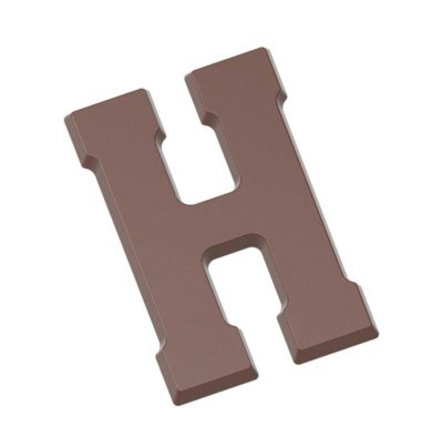 Chocolate World Frame Moulds - CW1707 - Letter H 200 Gr - 200gm - 175.5x117x11.87mm