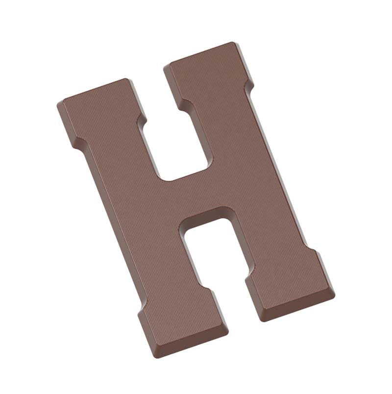 Chocolate World Frame Moulds - CW1707 - Letter H 200 Gr - 200gm - 175.5x117x11.87mm