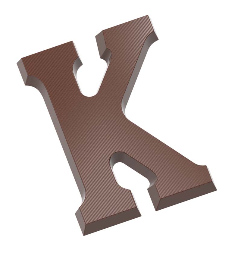 Chocolate World Frame Moulds - CW1710 - Letter K 200 Gr - 200gm - 175.5x117x12.33mm