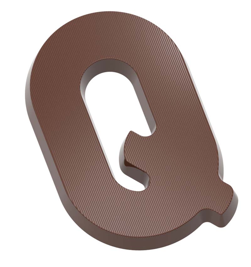Chocolate World Frame Moulds - CW1716 - Letter Q 200 Gr - 200gm - 175.5x117x11.73mm
