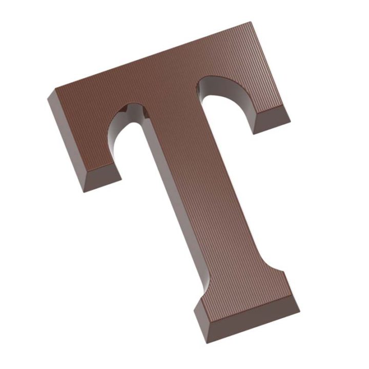 Chocolate World Frame Moulds - CW1719 - Letter T 200 Gr - 200gm - 175.5x117x13.88mm