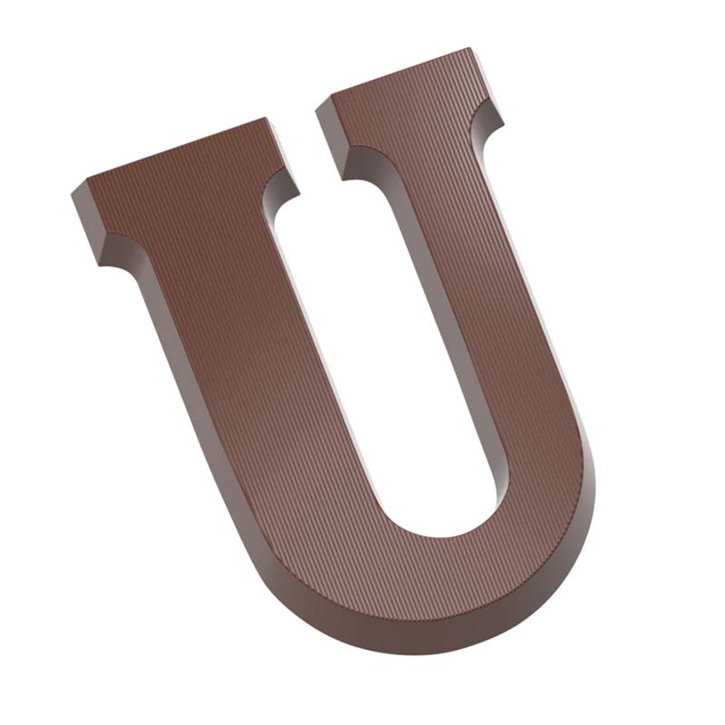 Chocolate World Frame Moulds - CW1720 - Letter U 200 Gr - 200gm - 175.5x117x13.3mm