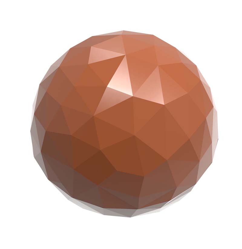 Chocolate World Frame Moulds - CW1909 - Half Sphere Facet 25mm - 5gm - 25x25x12.5mm