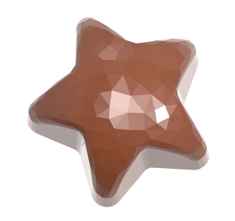Chocolate World Frame Moulds - CW1922 - Star Facet - 12gm - 35.5x35.5x17mm