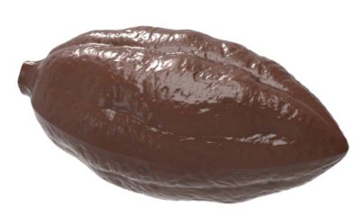 Chocolate World Frame Moulds - CW1925 - Cocoa Bean Without Stem - 5.5gm - 44.5x23x10mm