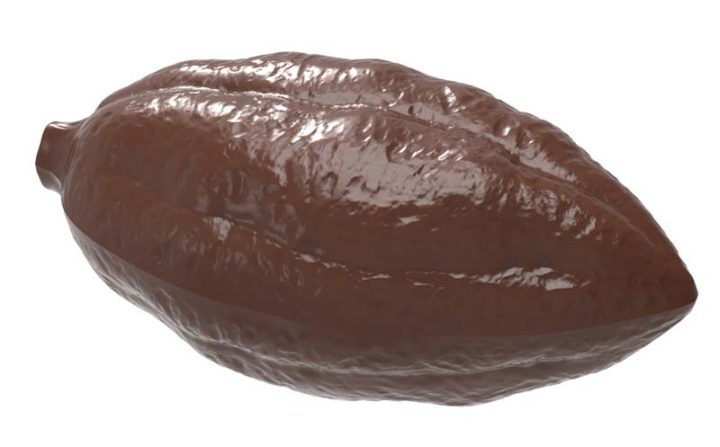 Chocolate World Frame Moulds - CW1925 - Cocoa Bean Without Stem - 5.5gm - 44.5x23x10mm