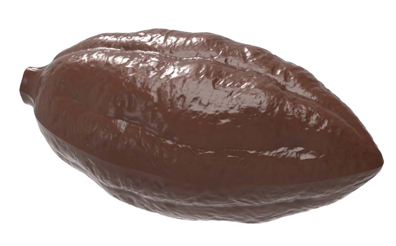 Chocolate World Frame Moulds - CW1925 - Cocoa Bean Without Stem - 5.5gm - 44.5x23x10mm