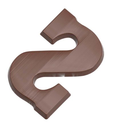 Chocolate World Frame Moulds - CW1940 - Letter S 200 Gr In Mirror Writing - 211gm - 174.5x115x12.5mm