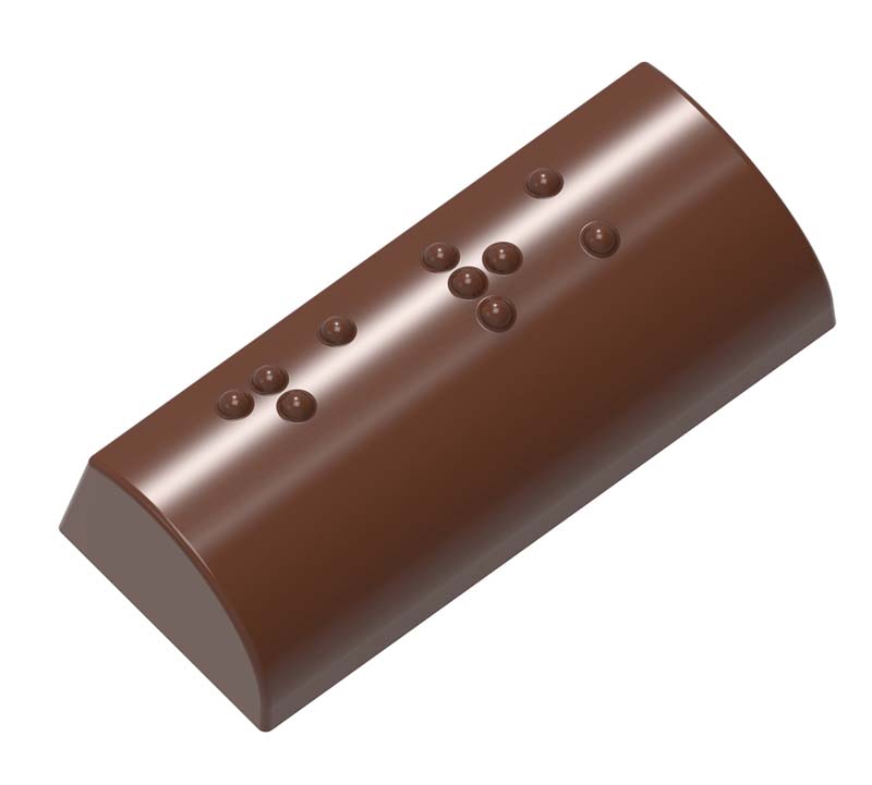 Chocolate World Frame Moulds - CW1943 - Braille Praline Dark - 13.5gm - 49.5x21x12.5mm
