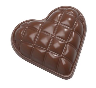 Chocolate World Frame Moulds - CW1945 - Bonbonniere Heart Chesterfield - 245gm - 117.5x110x35mm