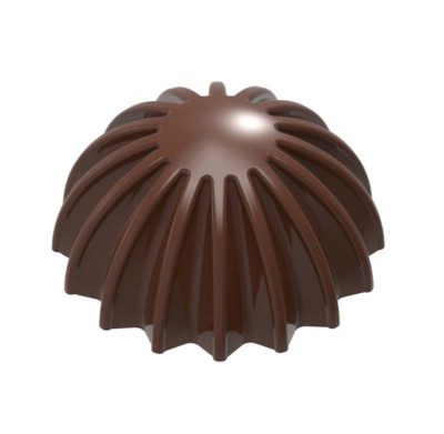 Chocolate World Frame Moulds - CW1958 - Half Sphere Pleated - 6gm - 28x28x14mm