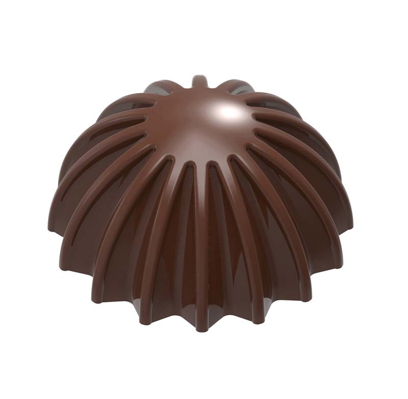 Chocolate World Frame Moulds - CW1958 - Half Sphere Pleated - 6gm - 28x28x14mm