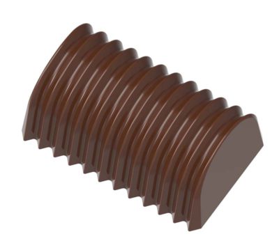 Chocolate World Frame Moulds - CW1963 - Buche Pleated - 10.5gm - 35.5x22x15mm