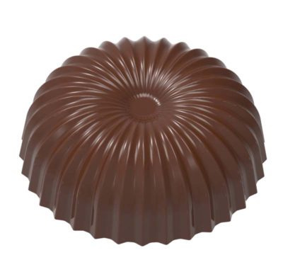 Chocolate World Frame Moulds - CW1964 - Sphere Pleated & Flattend - 7.5gm - 30.5x30.5x11mm