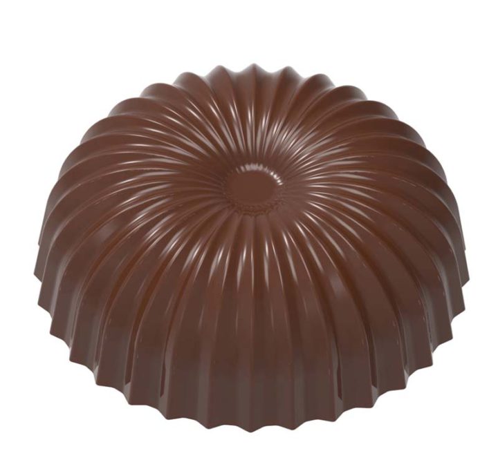 Chocolate World Frame Moulds - CW1964 - Sphere Pleated & Flattend - 7.5gm - 30.5x30.5x11mm