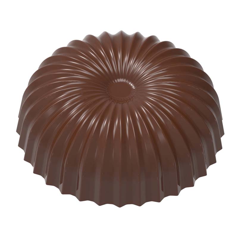 Chocolate World Frame Moulds - CW1964 - Sphere Pleated & Flattend - 7.5gm - 30.5x30.5x11mm